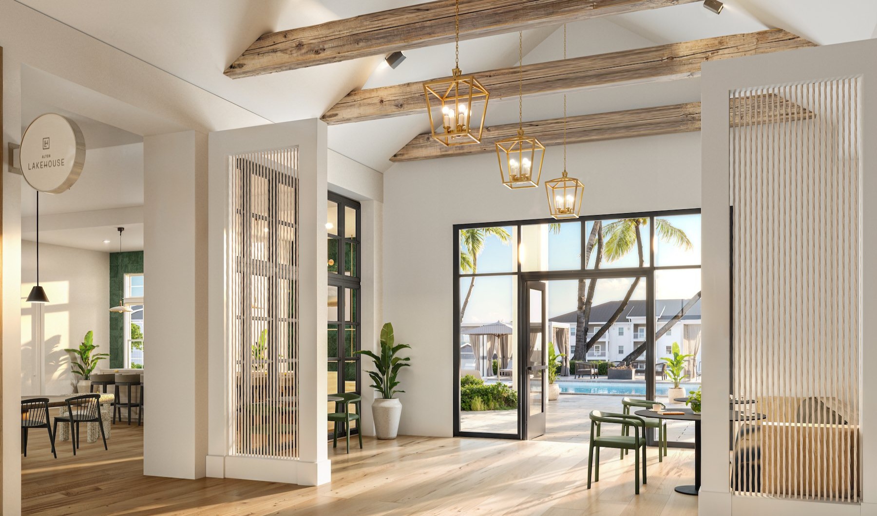 spacious clubhouse with natural light