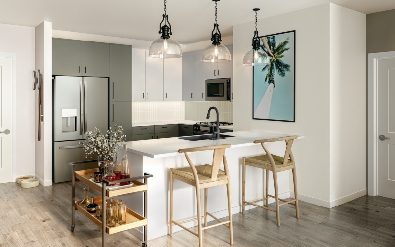 Well-lit kitchen with ample counter space
