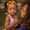 a person holding a child